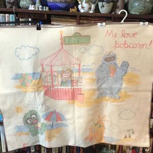 Vintage Sesame Street character blanket 45 x 72”